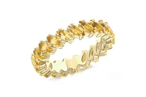 Кольцо Дорожка из жёлтого золота с 24 цитринами