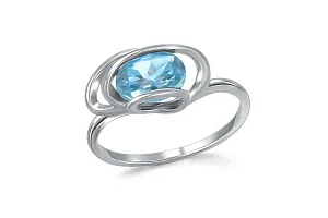 Кольцо из белого золота с ситаллом