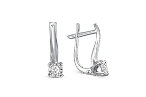 Серьги из белого золота с 2 бриллиантами