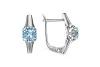 Серьги из белого золота с 2 топазами swiss и 32 фианитами