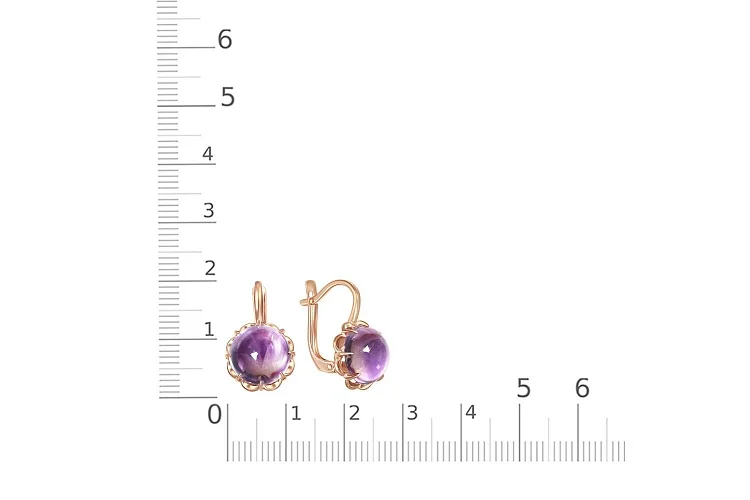 Серьги из красного золота с 2 наноситалами