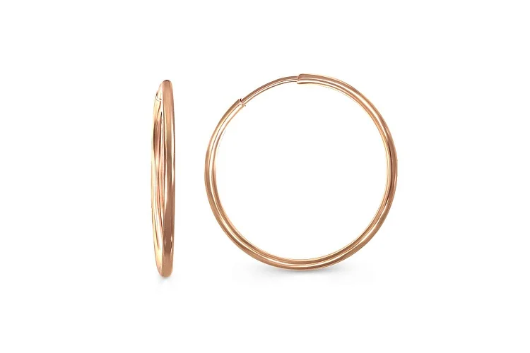 Серьги-конго из красного золота без вставок