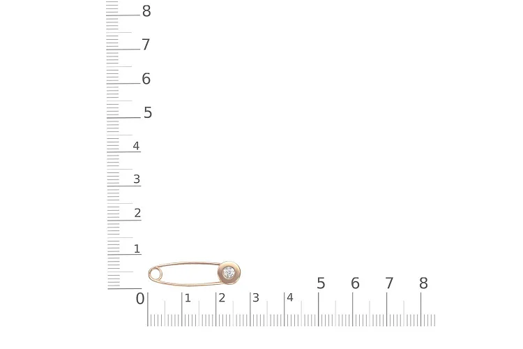 Булавка с шайбой из красного золота с бриллиантом