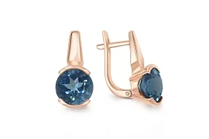 Серьги из красного золота с 2 топазами лондон