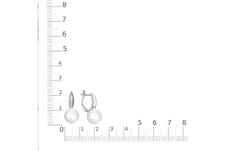 Серьги из белого золота с 2 жемчужинами