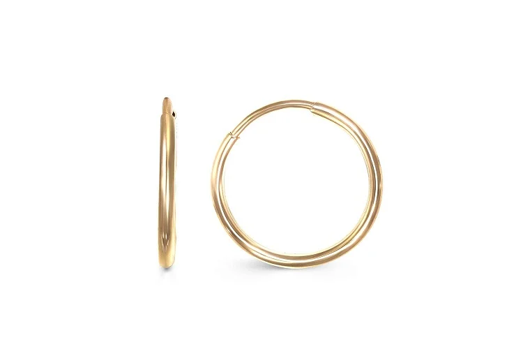 Серьги-конго из жёлтого золота без вставок