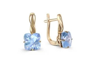 Серьги из жёлтого золота с 2 топазами sky