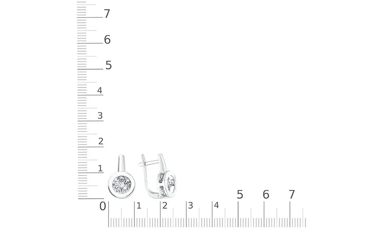 Серьги из белого золота с 2 муассанитами
