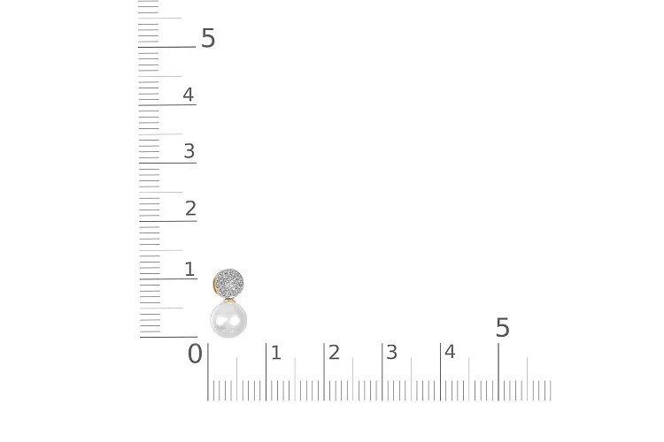 Подвеска из жёлтого золота с жемчугом и 31 фианитами
