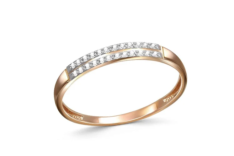 Кольцо Дорожка из красного золота с 24 бриллиантами