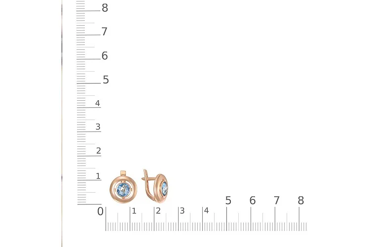 Серьги Круги из красного золота с 2 топазами swiss