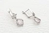 Серьги из белого золота с 2 кварцами и 42 фианитами