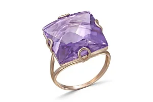 Кольцо из красного золота с аметистом