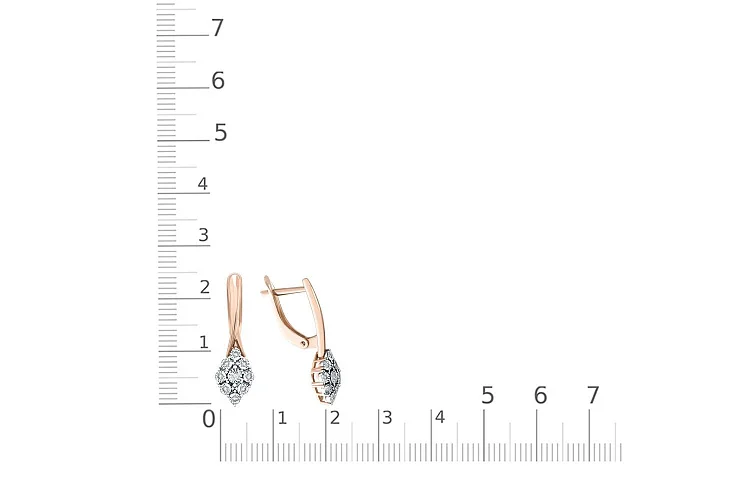 Серьги из красного золота с 18 бриллиантами