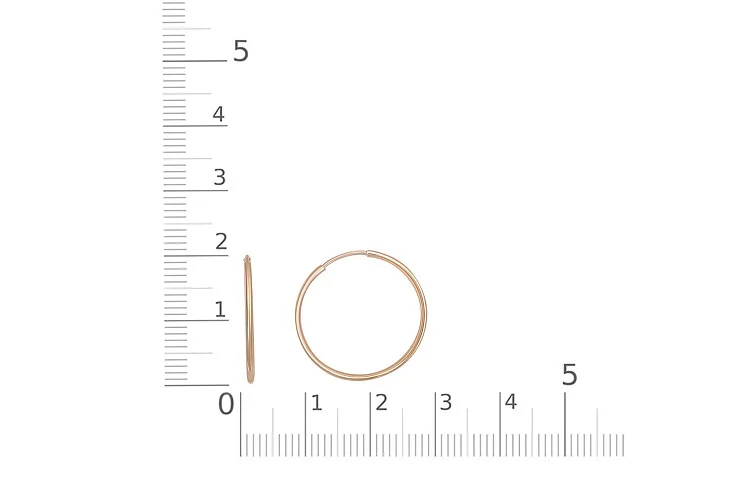 Серьги-конго из красного золота без вставок