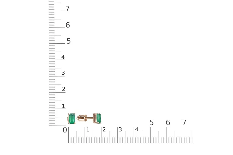 Серьги-пусеты из красного золота с 2 агатами