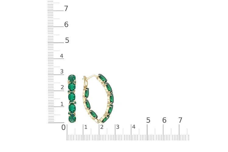 Серьги из жёлтого золота с 24 изумрудами