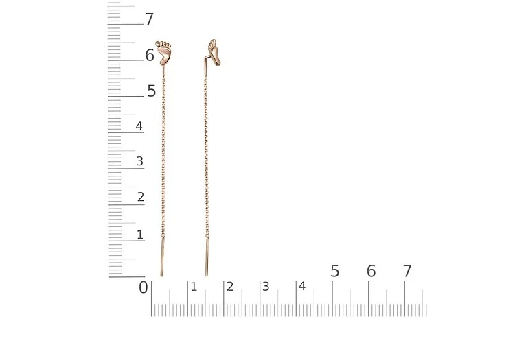 Серьги-продёвки из красного золота без вставок