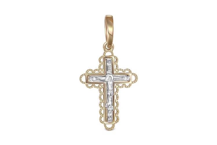 Крест из жёлтого золота без вставок