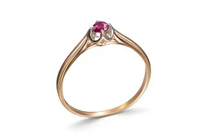 Кольцо из красного золота с рубином