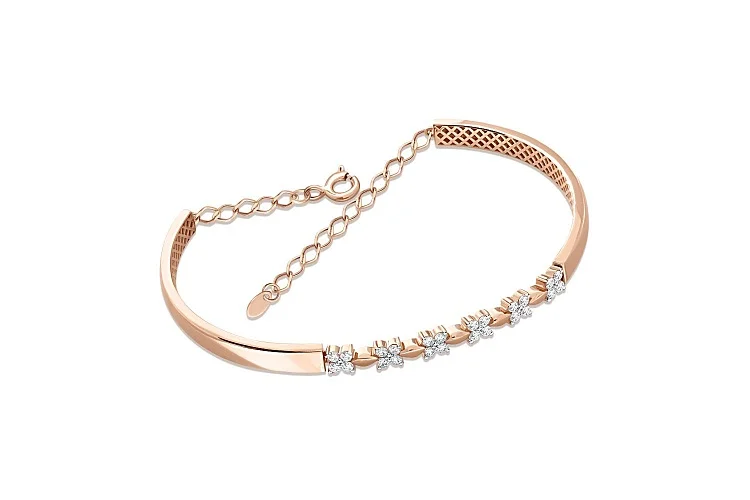 Браслет Цветок из красного золота с 24 бриллиантами