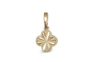 Подвеска Клевер из жёлтого золота без вставок