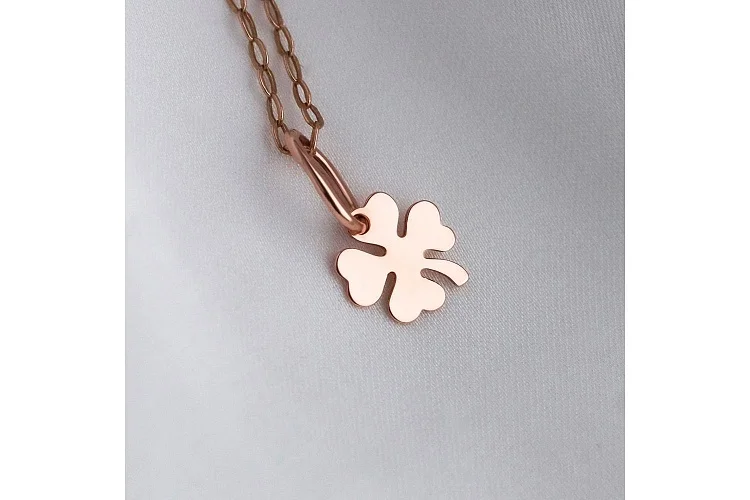 Подвеска Клевер из красного золота без вставок