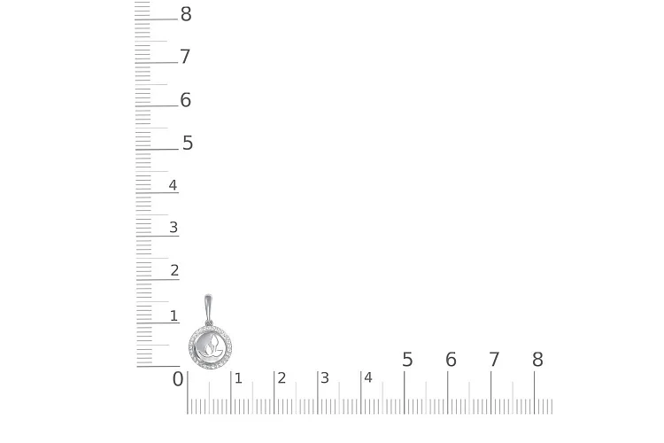Подвеска Веточка из белого золота с 29 фианитами