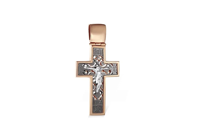 Крест из красного золота без вставок