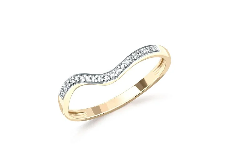 Кольцо Дорожка из жёлтого золота с 20 фианитами