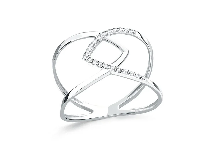 Кольцо из белого золота с 21 бриллиантами