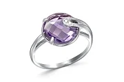 Кольцо из белого золота с 4 аметистами