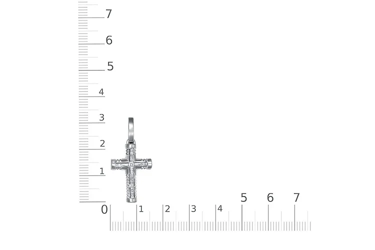 Крест из белого золота без вставок