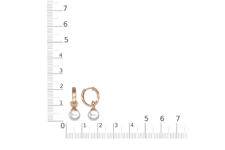 Серьги-трансформеры из красного золота с 2 жемчужинами