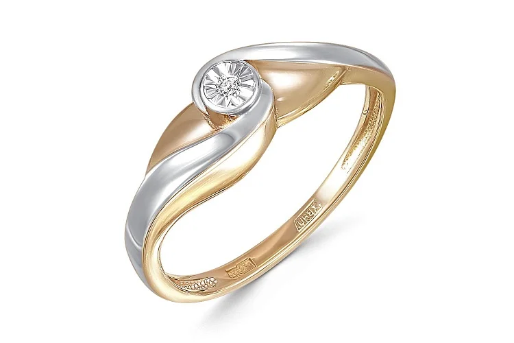 Кольцо из жёлтого золота с бриллиантом