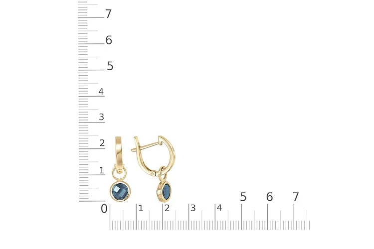 Серьги-трансформеры из жёлтого золота с 2 ситаллами