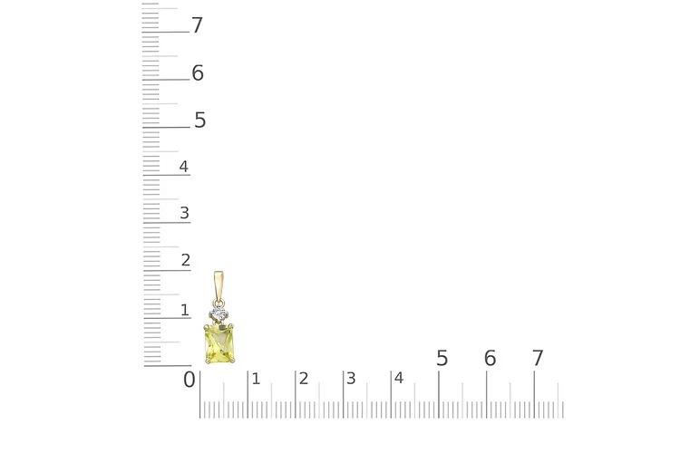 Подвеска из жёлтого золота с кварцем и бриллиантом