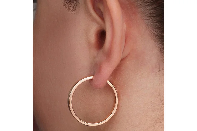 Серьги-конго из красного золота без вставок