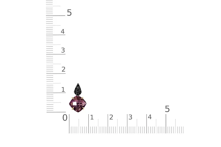 Подвеска из жёлтого золота с ситаллом и 14 фианитами