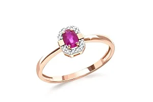 Кольцо из красного золота с рубином и 10 бриллиантами