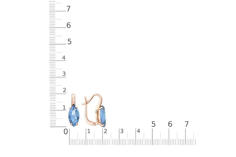 Серьги из красного золота с 2 топазами swiss