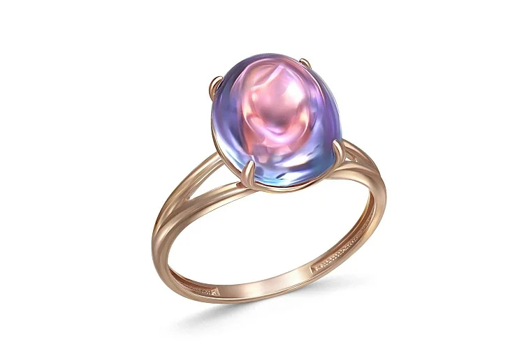 Кольцо из красного золота с наноситалом