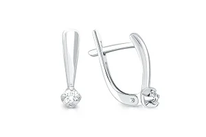 Серьги из белого золота с 2 бриллиантами