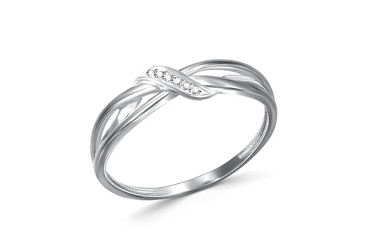 Кольцо из белого золота с 6 бриллиантами