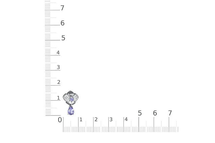 Подвеска Бантик из белого золота с 22 фианитами