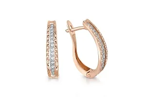 Серьги Дорожки из красного золота с 24 фианитами