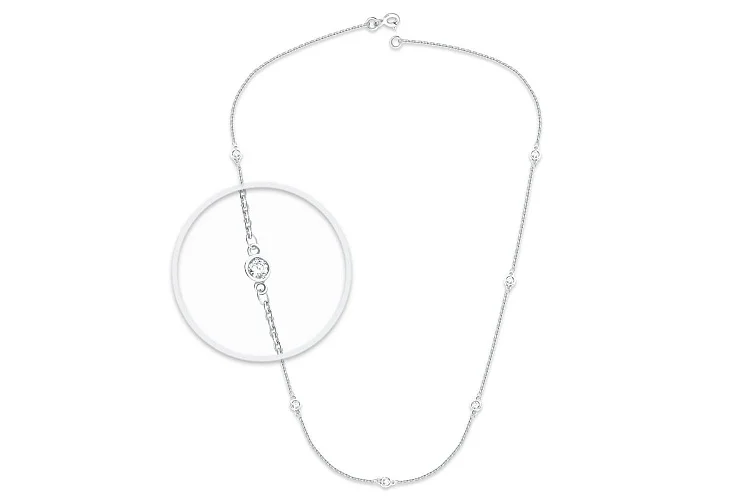 Колье из белого золота с 7 бриллиантами