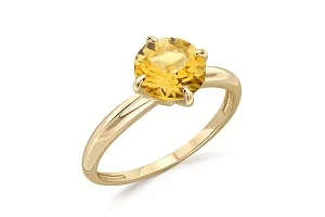 Кольцо из жёлтого золота с цитрином