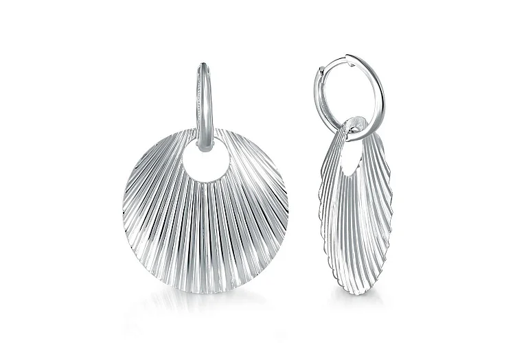 Серьги-трансформеры Круги из белого золота без вставок