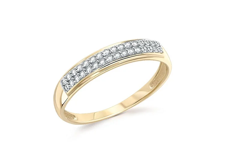 Кольцо Дорожка из жёлтого золота с 32 фианитами